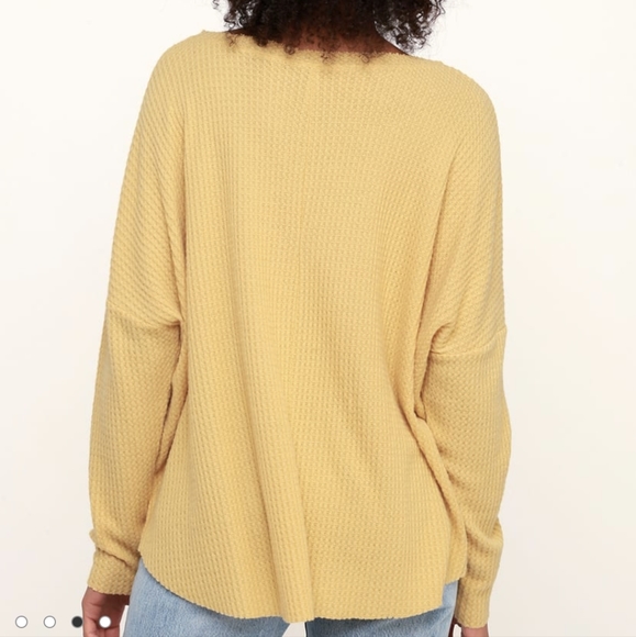 Only For You Light Mustard Yellow Knit Long Sleeve Top - Picture 7 of 8